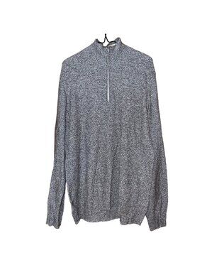 Calvin Klein Mens Black & White Half-Zip Sweater Size XL